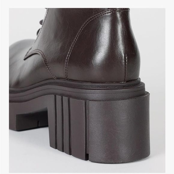 NWT The Drop Women's Chunky Chocolate Brown Platform Combat Boots size 7 - Picture 4 of 10